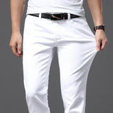 White Jeans Fashion Casual Classic Style Slim Fit Soft Trousers