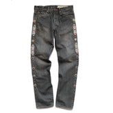 Classic Rivet Set Diamond Casual Cowboy Gemstone Craft Men Vintage Jeans Pants