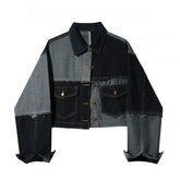 Block Denim Short Jacket