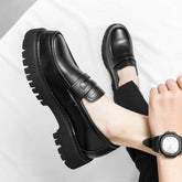 Mocassin Patent Leather with Thick Soles Loafers Slip on Shoe Breathable