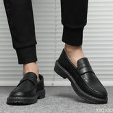 Versatile Leather Lazy loafers Comfort Non Slip Shoes