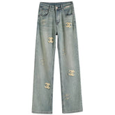 Velvet Slim Fit Straight Leg Denim Jeans