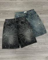 Diamond design loose wide leg niche short