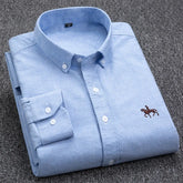 Long Sleeve Pure Cotton Oxford Embroidered Shirt