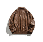 American Retro PU Leather Jacket