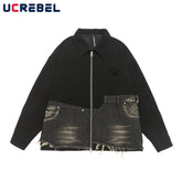 Patchwork Denim Jacket Mens