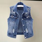Denim Vests Sleeveless Jean Jackets
