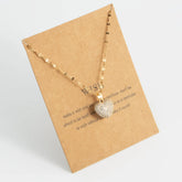 Cubic heart stainless steel gold-plated necklace