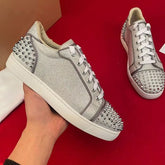 Original leather oxfords shoe gold silver sneakers