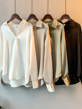 Overshirt Satin Female Clothing Elegant Style Luxury Designer Blouse