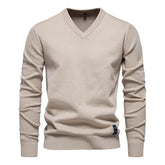 Cotton Sweater Pullover V-neck