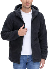 Hooded Fleece Jackets Thermal Warm Soft Fluffy Full Zip