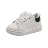 Soft White Boys Sports Shoes Lace-up Light Sneakers for Girls Versatile