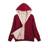 Hooded Plush Coat Fleece Hoodies Sweatshirt Long Sleeve Jacket