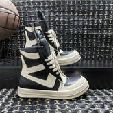 Vintage Genuine Leather High Top Boots Sneakers