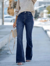 High-waist wide-leg slim-fit trumpet Denim trousers
