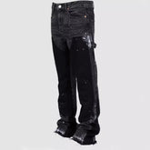 Washed Jeans Men Vintage Ankle Length Trousers Denims