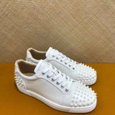 Real Leather Flats Rivets Shoes Quality Trainers Crystal Spiked