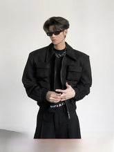 Padded Shoulder Jacket American Retro Cotton Coat