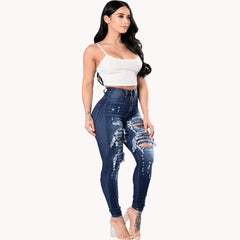 Stretch Skinny Denim Pencil Pants Casual Slim Trousers