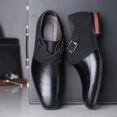 Cross tied double buckle footwear plus size male loafer trendy mix coluor shoe