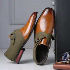 Cross tied double buckle footwear plus size male loafer trendy mix coluor shoe