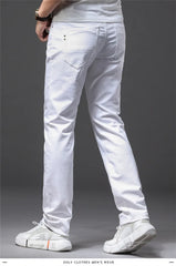 White Jeans Fashion Casual Classic Style Slim Fit Soft Trousers