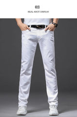 White Jeans Fashion Casual Classic Style Slim Fit Soft Trousers