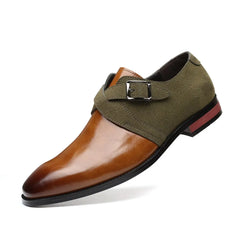Cross tied double buckle footwear plus size male loafer trendy mix coluor shoe