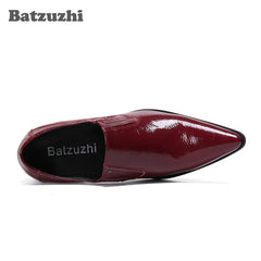 Leather Gold Metal Tip Business Wine Red
