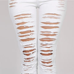 Designer Denim Waist Ripped Jeans