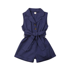 Fashion Kids Baby Girls Clothes Sleeveless Bow-tie