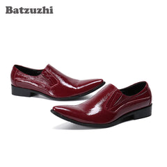 Leather Gold Metal Tip Business Wine Red