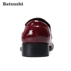 Leather Gold Metal Tip Business Wine Red