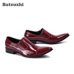 Leather Gold Metal Tip Business Wine Red