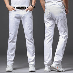 White Jeans Fashion Casual Classic Style Slim Fit Soft Trousers