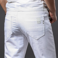 White Jeans Fashion Casual Classic Style Slim Fit Soft Trousers