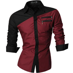 Casual Dress Shirts Fashion Designer Stylish Long Sleeve