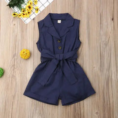 Fashion Kids Baby Girls Clothes Sleeveless Bow-tie