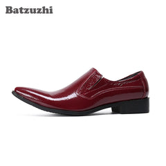 Leather Gold Metal Tip Business Wine Red