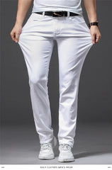 White Jeans Fashion Casual Classic Style Slim Fit Soft Trousers