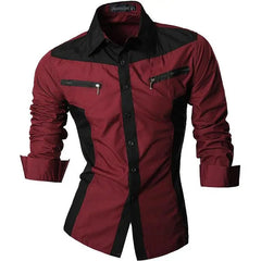 Casual Dress Shirts Fashion Designer Stylish Long Sleeve
