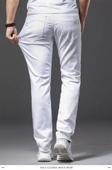 White Jeans Fashion Casual Classic Style Slim Fit Soft Trousers