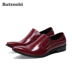 Leather Gold Metal Tip Business Wine Red