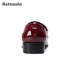 Leather Gold Metal Tip Business Wine Red