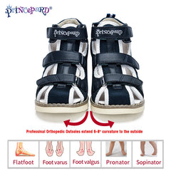 Princepard Orthopedic Sandals Leather Arch Support Correcting Shoes