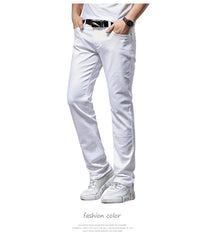 White Jeans Fashion Casual Classic Style Slim Fit Soft Trousers
