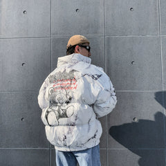 Padded Jacket Men Women Cartoon Bear Jackets
