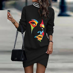 Turtleneck Long Sleeve Dress