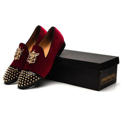 Spike Loafers Flat Footwear Studded Leather Shoes